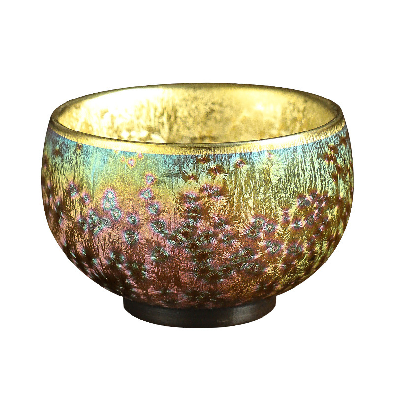 Ceșuță colorată Master Cup pentru ceai, ceramică, cu placare aurie și argintie, pentru gong fu ceai, ceașcă mare de degustare
