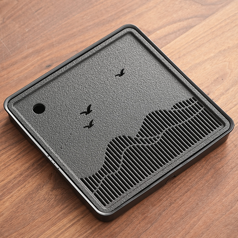 Tăviță de ceai din piatră Wujin, imitativă, compactă pentru uz casnic, set de ceai Kung Fu modern minimalist cu drenaj și depozitare a apei