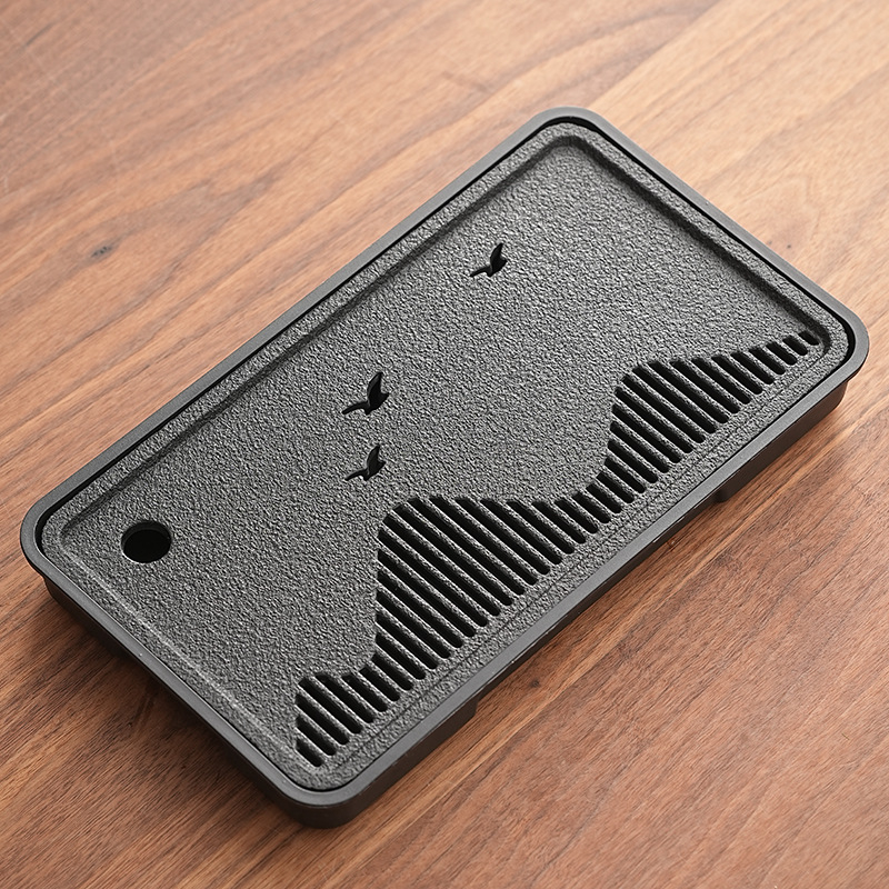 Tăviță de ceai din piatră Wujin, imitativă, compactă pentru uz casnic, set de ceai Kung Fu modern minimalist cu drenaj și depozitare a apei
