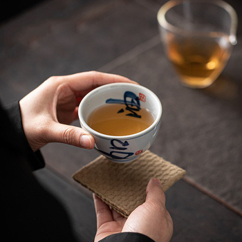Ceașcă de ceai pictată manual, albastru și alb, ceramică retro Gongfu, ceașcă mică de degustare, pentru uz personal