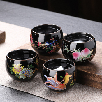 Ceai în stil chinezesc, cu schimbare de culoare, ceașcă neagră din ceramică în formă de ou-dragon, singură ceașcă pentru ceai Gongfu, cadou ceramic