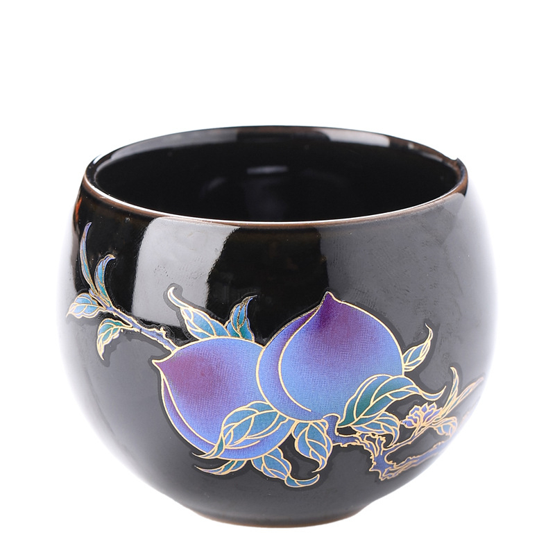 Ceai în stil chinezesc, cu schimbare de culoare, ceașcă neagră din ceramică în formă de ou-dragon, singură ceașcă pentru ceai Gongfu, cadou ceramic