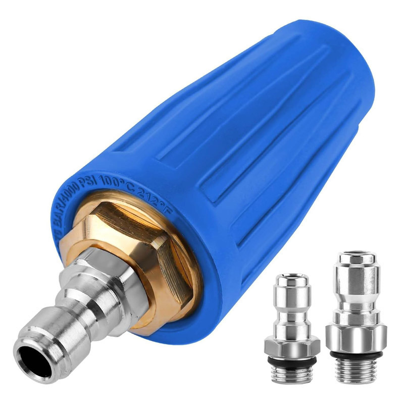Pistol de apă cu presiune înaltă, duză rotativă în formă de lotus, conectare rapidă de 1/4", nucleu ceramic, duză din cupru și oțel inoxidabil, 7 culori
