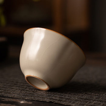 Bej porțelan cească pentru ceai, ceașcă unică pentru uz casnic, set ceramic pentru ceai Gongfu, ceașcă de aromă