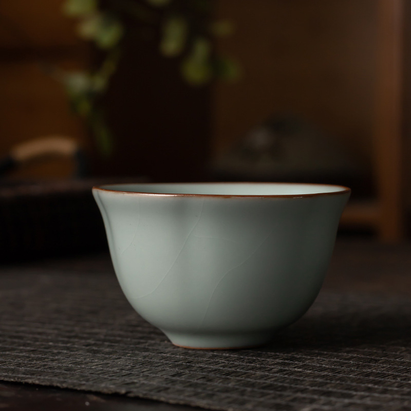 Bej porțelan cească pentru ceai, ceașcă unică pentru uz casnic, set ceramic pentru ceai Gongfu, ceașcă de aromă