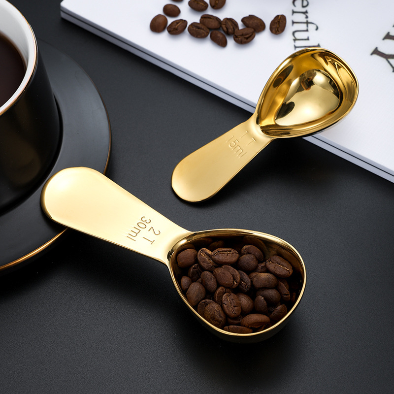 Lingură de măsurare pentru lapte praf din oțel inoxidabil 304, mâner adânc, 15/30 ml, pentru ceai și cafea