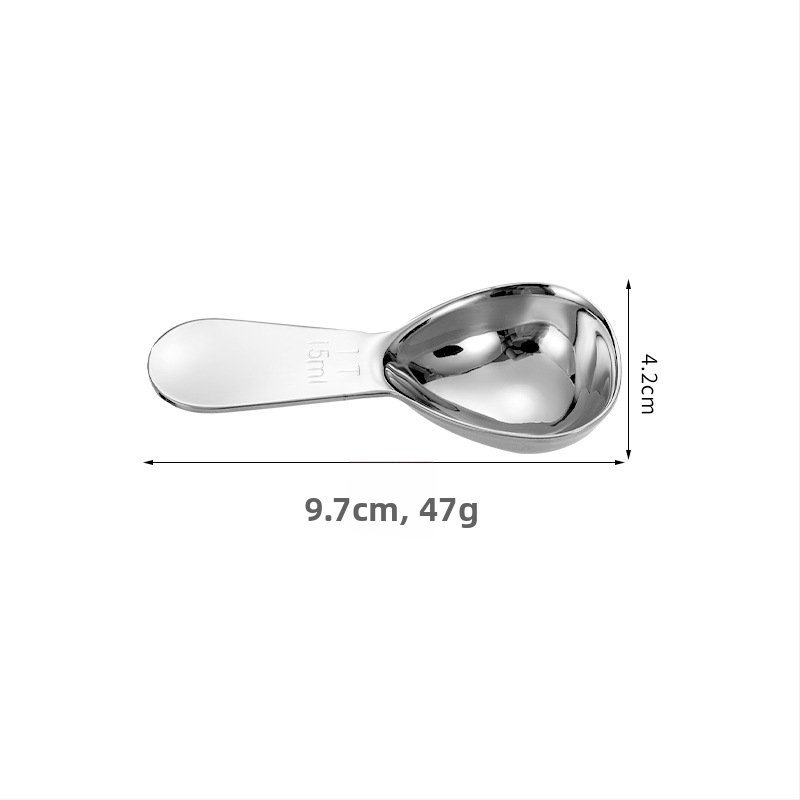 Lingură de măsurare pentru lapte praf din oțel inoxidabil 304, mâner adânc, 15/30 ml, pentru ceai și cafea