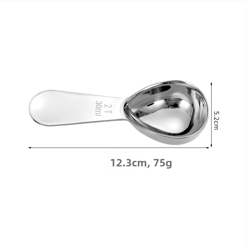 Lingură de măsurare pentru lapte praf din oțel inoxidabil 304, mâner adânc, 15/30 ml, pentru ceai și cafea