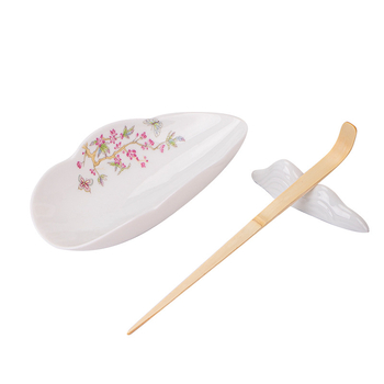 Set de ceai din porțelan alb cu aspect de jad, pentru uz casnic, lingură de ceai din ceramică, lingură de servire ceai, accesorii pentru ceremonia ceaiului Gongfu, arta ceaiului