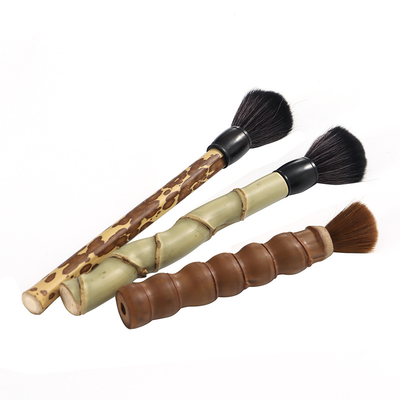 Set de accesorii pentru ceremonia ceaiului din bambus Luohan, lucrate manual, perie pentru ceainic și platou de curățare