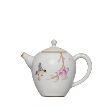 Ceainic ceramic cu mâner rotund, glazură Celadon, set Kung Fu de ceai