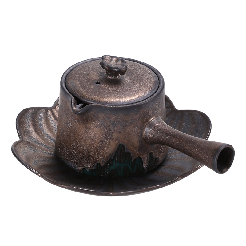 Ceainic în stil japonez Yuanshan și ceașcă Gongdao, set Kung Fu de ceai din ceramică, lucrat manual, pentru uz casnic