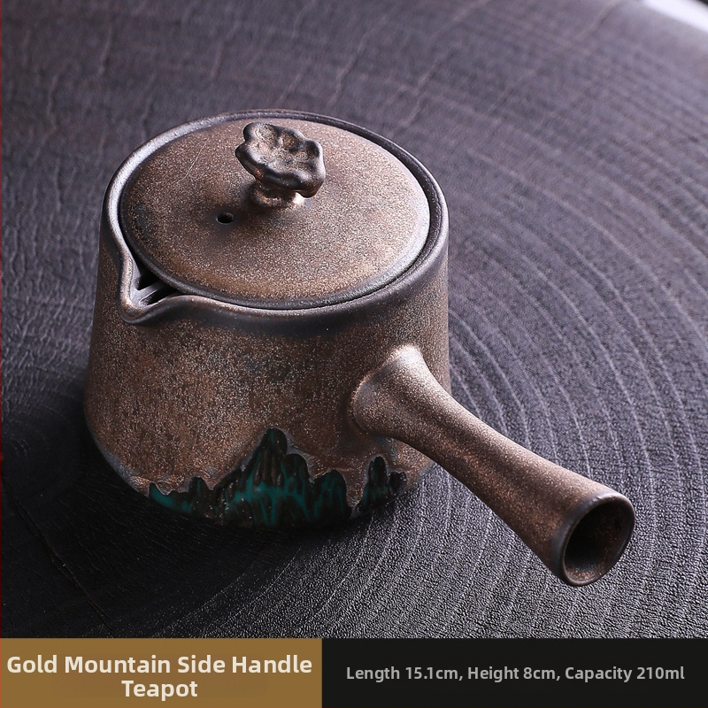 Ceainic în stil japonez Yuanshan și ceașcă Gongdao, set Kung Fu de ceai din ceramică, lucrat manual, pentru uz casnic