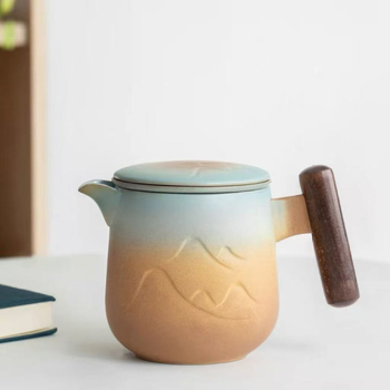 Ceainic ceramic în formă de munte pentru uz casnic, separare creativă a ceaiului de apă, ceașcă elegantă, set Kung Fu de ceai, protecție împotriva arsurilor, dimensiune mare.