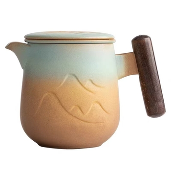 Ceainic ceramic în formă de munte pentru uz casnic, separare creativă a ceaiului de apă, ceașcă elegantă, set Kung Fu de ceai, protecție împotriva arsurilor, dimensiune mare.