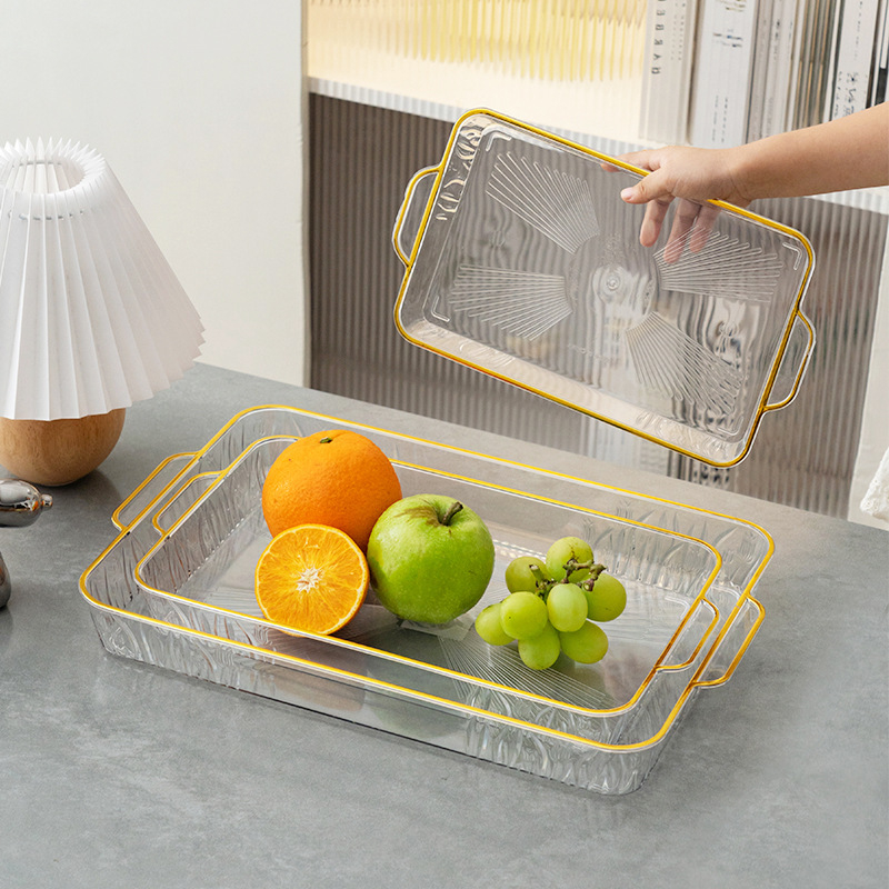Tavă din plastic în stil nordic, pentru ceai și apă, farfurie dreptunghiulară pentru fructe