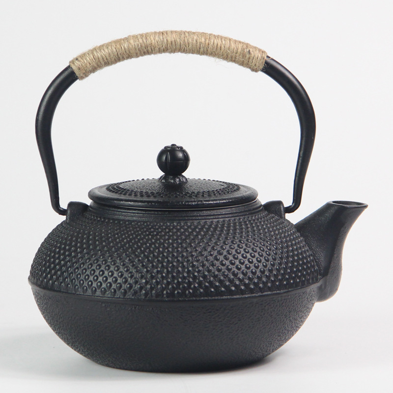 Set ceainic din fontă Nanbu, 1,5 L, pentru fierberea apei și infuzarea ceaiului pe plită ceramică electrică
