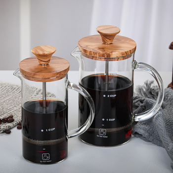 Cafetieră franceză din sticlă borosiliată, cu filtru de cafea din sticlă și infuzor de ceai, pentru uz casnic