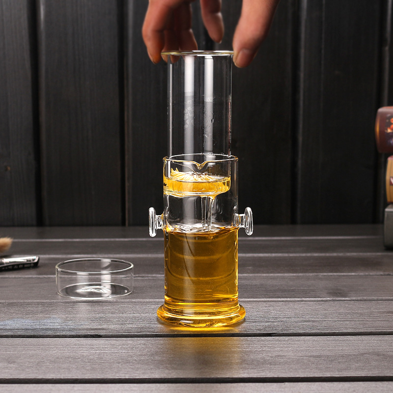 Ceainic din sticlă borosilicat de înaltă rezistență, pentru ceai de flori, set din trei piese cu filtru