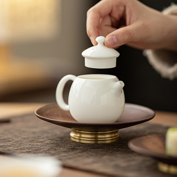 Haolan ceainic din porțelan alb, cu filtru – set Kung Fu pentru ceai, ceainic ceramic pentru uz casnic, stil chinezesc retro creativ