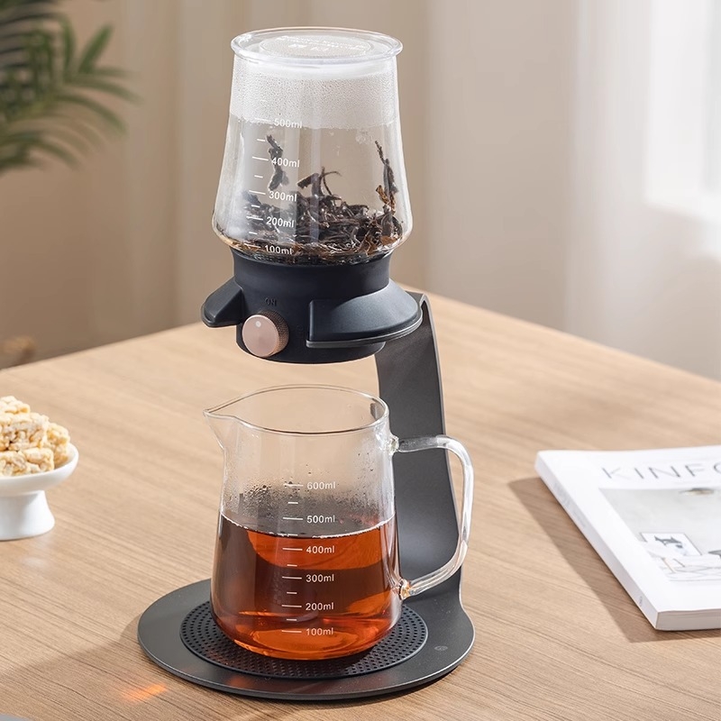 Mașină semi-automat de preparat ceai, set Gongfu modern din sticlă, pentru birou – cadou