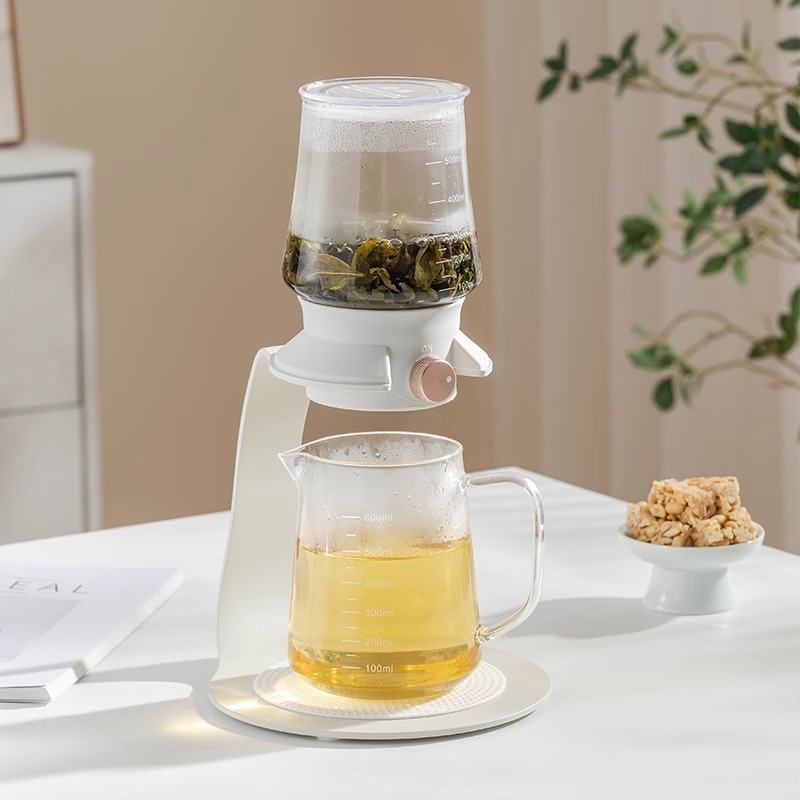 Mașină semi-automat de preparat ceai, set Gongfu modern din sticlă, pentru birou – cadou