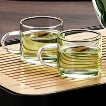 Ceainic din sticlă borosilicată, cu filtru, mic, transparent, pentru ceai negru și ceai verde