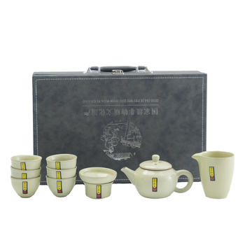 Set de ceai ceramic Ru Kiln, kung fu, în cutie cadou, set complet pentru uz casnic, cu imprimare a logo-ului