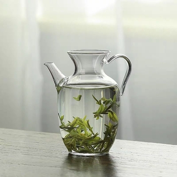 Ceainic în stil Song, cu filtru încorporat pentru ceai verde, sticlă borosilicată de înaltă rezistență la căldură, pentru uz casnic, stil nou chinezesc pentru infuzare la rece.