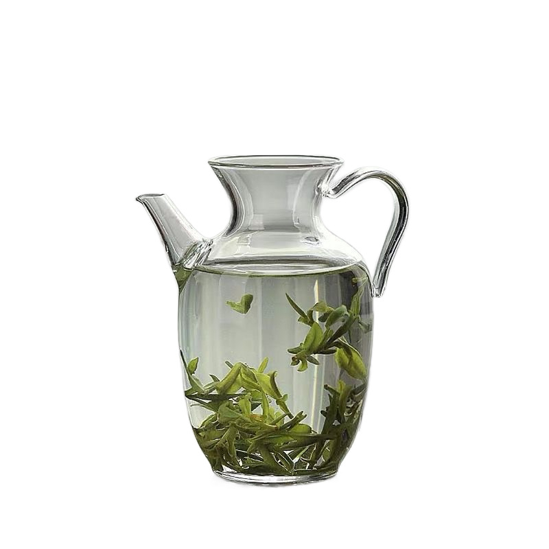 Ceainic în stil Song, cu filtru încorporat pentru ceai verde, sticlă borosilicată de înaltă rezistență la căldură, pentru uz casnic, stil nou chinezesc pentru infuzare la rece.