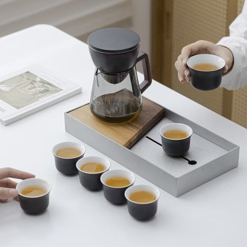 Set de ceai semi-automat pentru uz casnic, cutie cadou de lux pentru prepararea ceaiului, ceainic ceramic