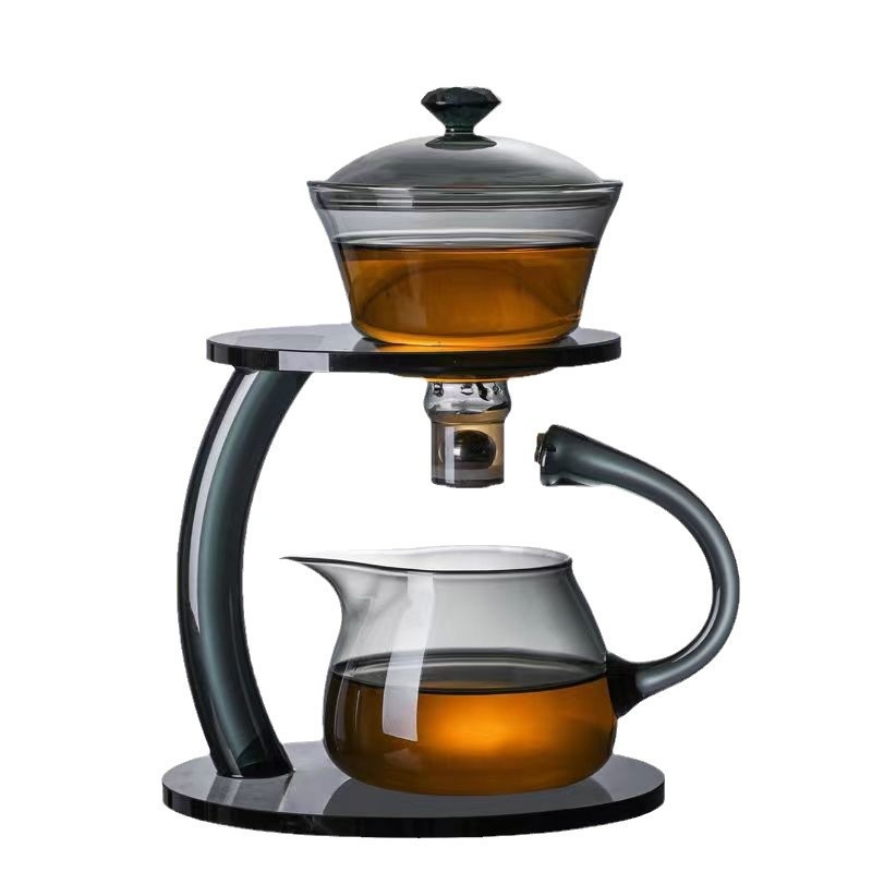 Set de ceai simplu cu infuzor magnetic de inducție și ceainic din sticlă borosilikat rezistentă la căldură