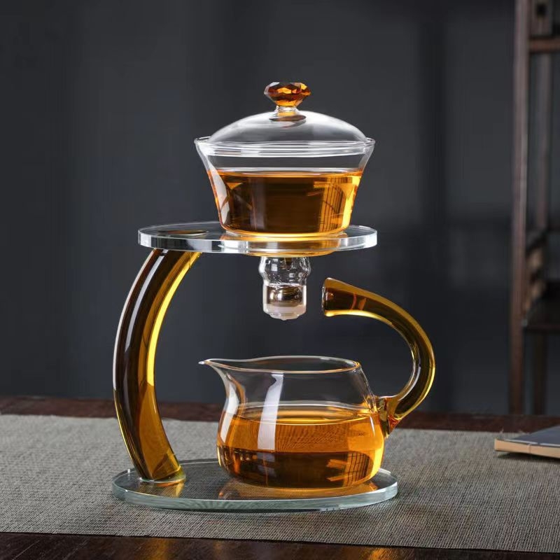 Set de ceai simplu cu infuzor magnetic de inducție și ceainic din sticlă borosilikat rezistentă la căldură