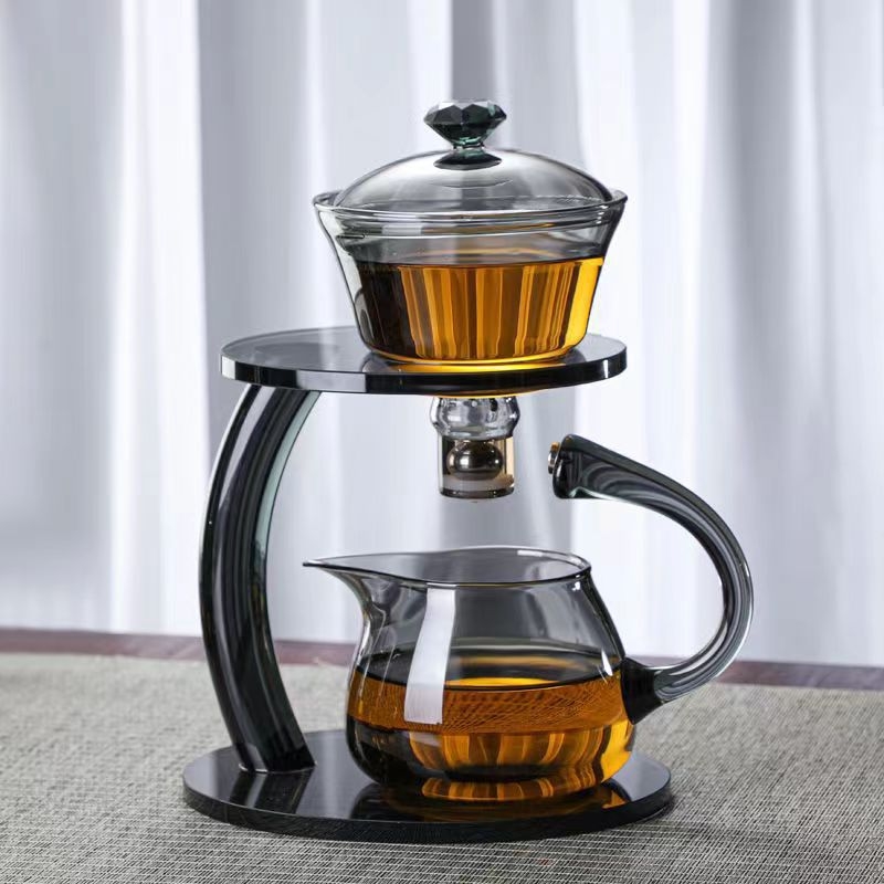 Set de ceai simplu cu infuzor magnetic de inducție și ceainic din sticlă borosilikat rezistentă la căldură