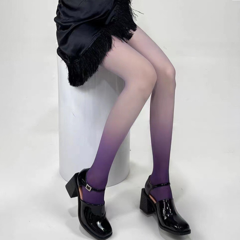 Šarene gradientne čarape-pantyhose, Y2K stil, boje slatkiša, tanke, vizualno produžuju noge