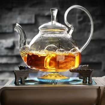 Ceainic din sticlă cu mâner înalt și cioc lung, stil chinezesc, separator ceai-apă, set Gongfu pentru oaspeți, design coadă de Phoenix