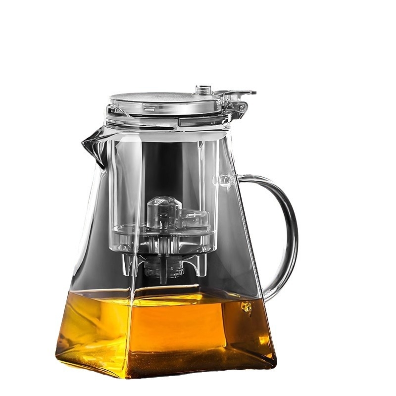Ceainic din sticlă borosilicat cu infuzor, pentru uz casnic, stil simplu