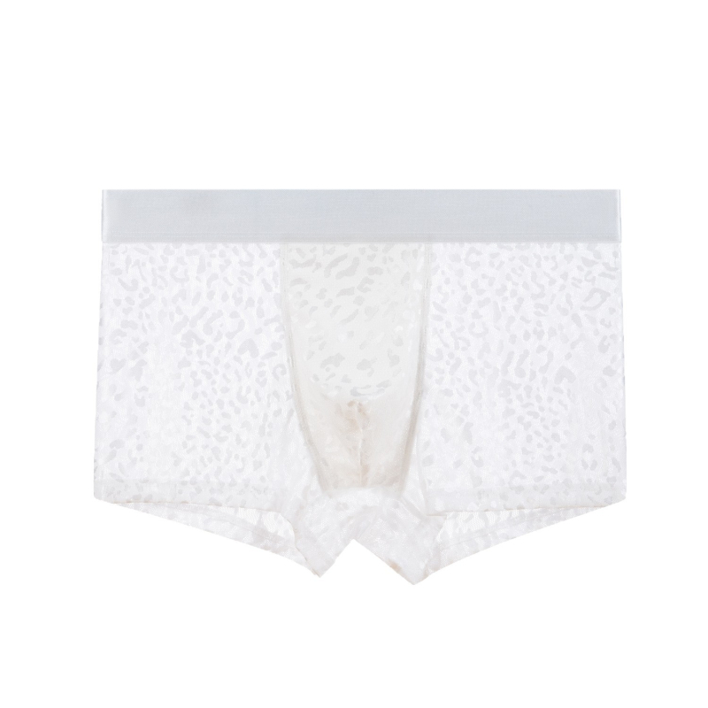 Muške bokserice od ledenog svile s čipkastim uzorkom, jacquard mreža, prozračne, luksuzne
