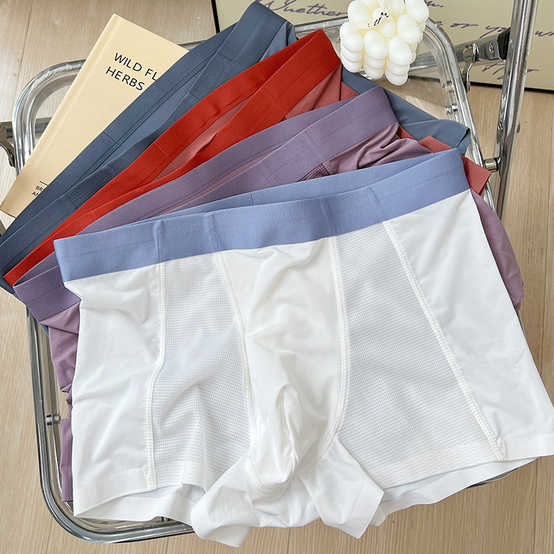 Muške bokserice Ice Silk, prozračne, tanke, mrežaste, bezšivne, jednobojne, ljeto