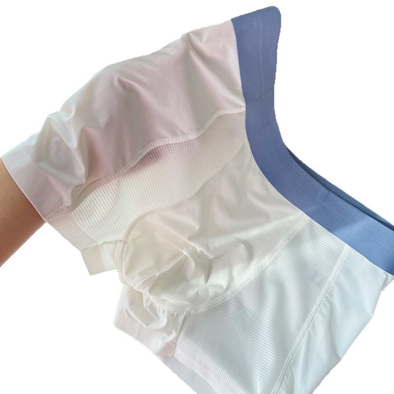 Muške bokserice Ice Silk, prozračne, tanke, mrežaste, bezšivne, jednobojne, ljeto