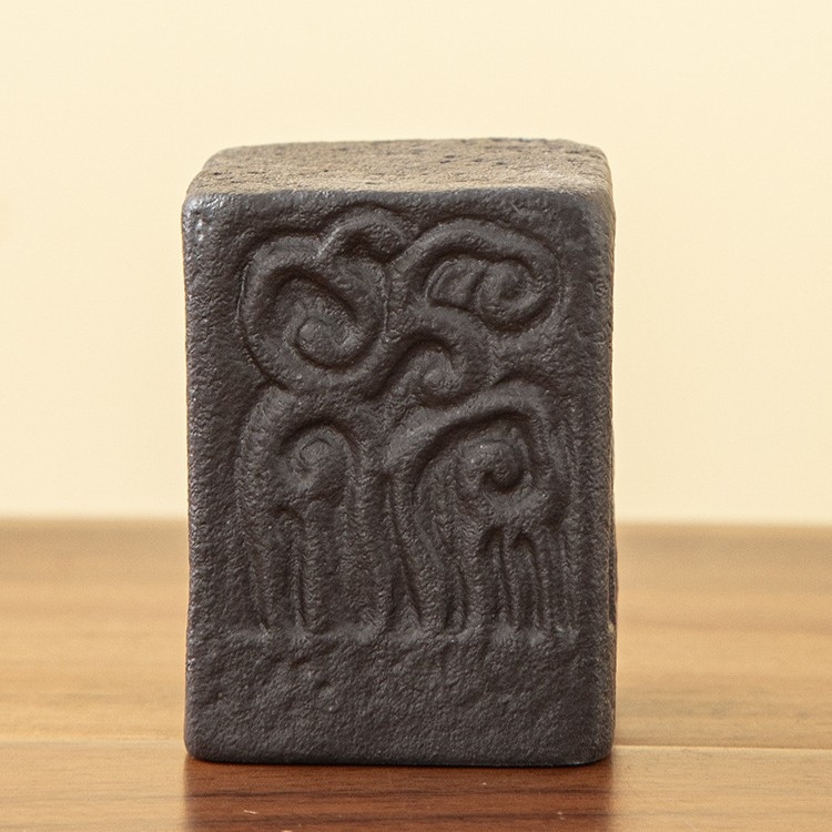 Accesoriu ceramic pentru ceai, retro, cu motiv gravat de nori, suport mare dreptunghiular pentru capac și bază de capac pentru ceainic, seturi chinezești de ceai