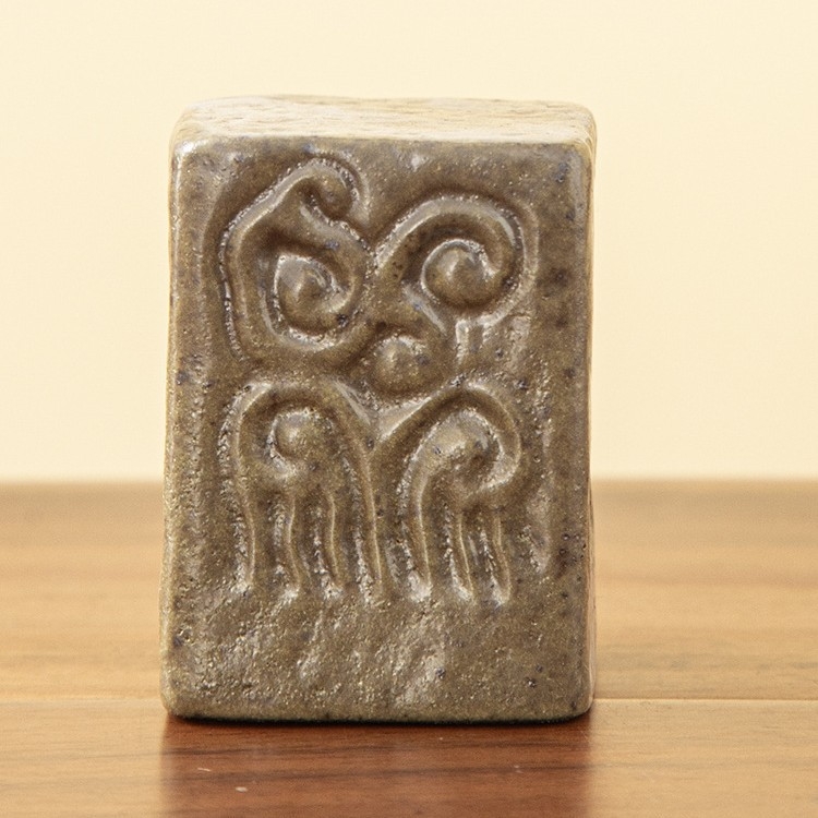 Accesoriu ceramic pentru ceai, retro, cu motiv gravat de nori, suport mare dreptunghiular pentru capac și bază de capac pentru ceainic, seturi chinezești de ceai