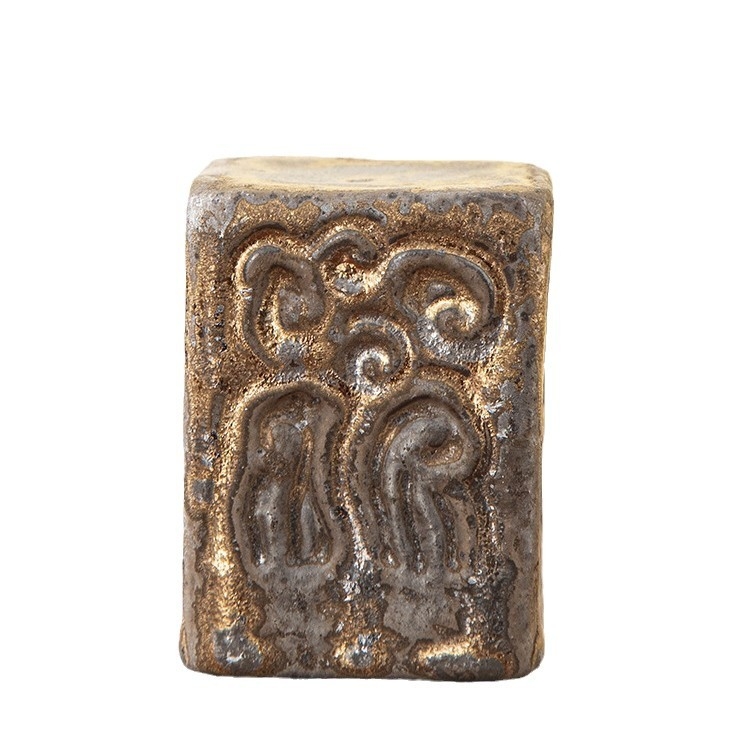 Accesoriu ceramic pentru ceai, retro, cu motiv gravat de nori, suport mare dreptunghiular pentru capac și bază de capac pentru ceainic, seturi chinezești de ceai