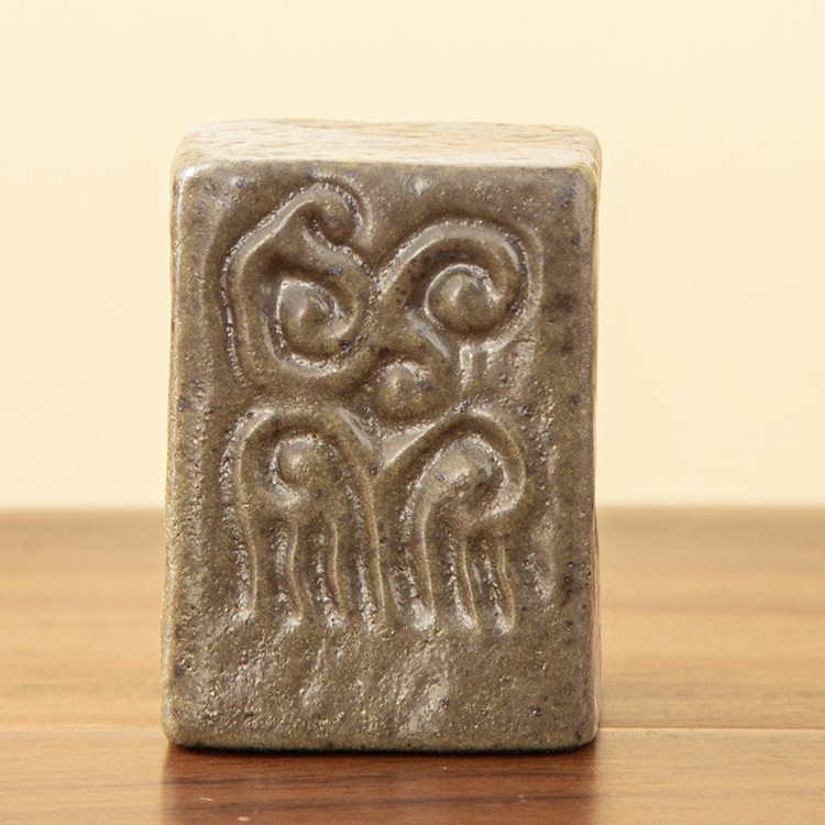 Accesoriu ceramic pentru ceai, retro, cu motiv gravat de nori, suport mare dreptunghiular pentru capac și bază de capac pentru ceainic, seturi chinezești de ceai