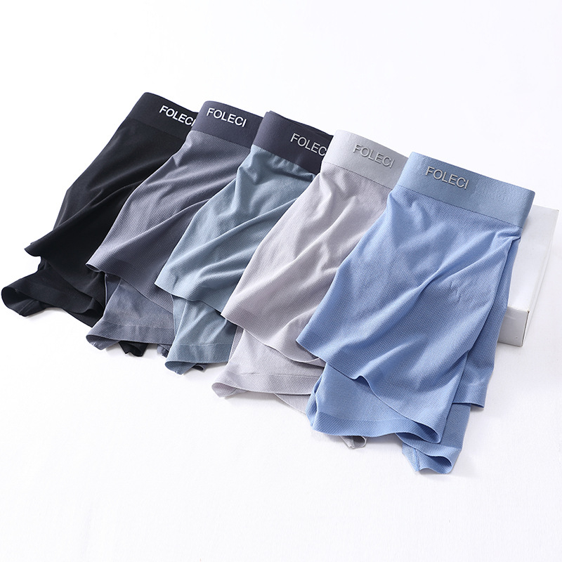 Egyszínű férfi boxeralsó, Ice Silk anyagból, lélegző hálószövés, nyári könnyű viselet