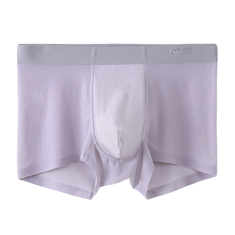 Egyszínű férfi boxeralsó, Ice Silk anyagból, lélegző hálószövés, nyári könnyű viselet