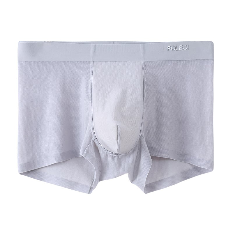 Egyszínű férfi boxeralsó, Ice Silk anyagból, lélegző hálószövés, nyári könnyű viselet