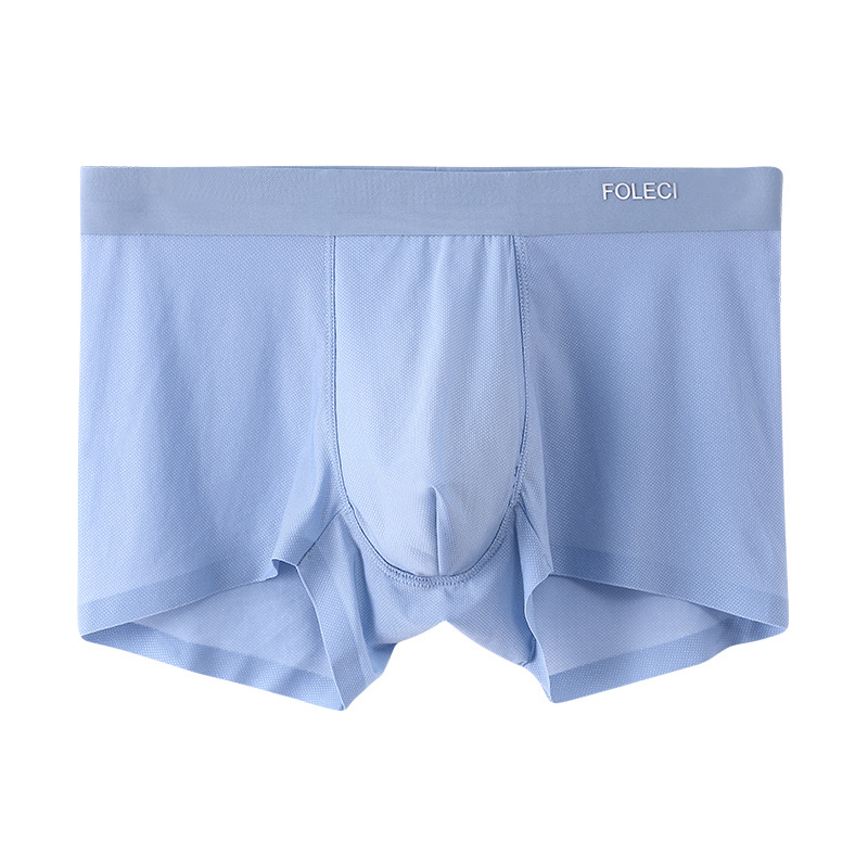 Egyszínű férfi boxeralsó, Ice Silk anyagból, lélegző hálószövés, nyári könnyű viselet