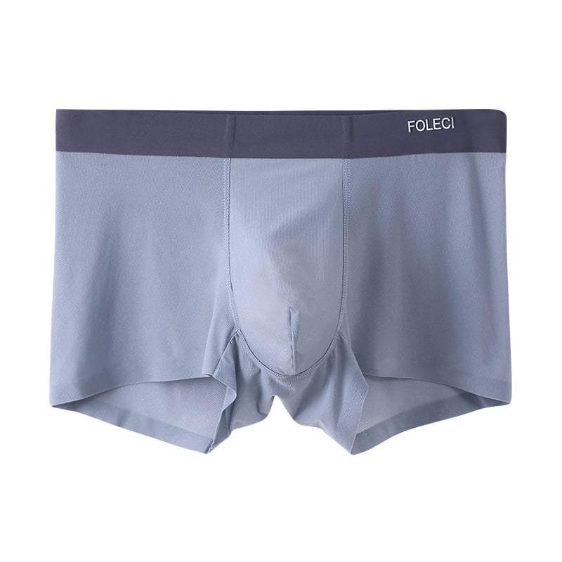 Egyszínű férfi boxeralsó, Ice Silk anyagból, lélegző hálószövés, nyári könnyű viselet