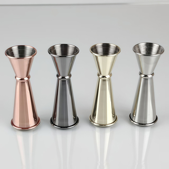 Măsurător pentru cocktail din oțel inoxidabil 304, cu două capete, scări 30/60 ml și margine îndoită în inel, pentru uncii